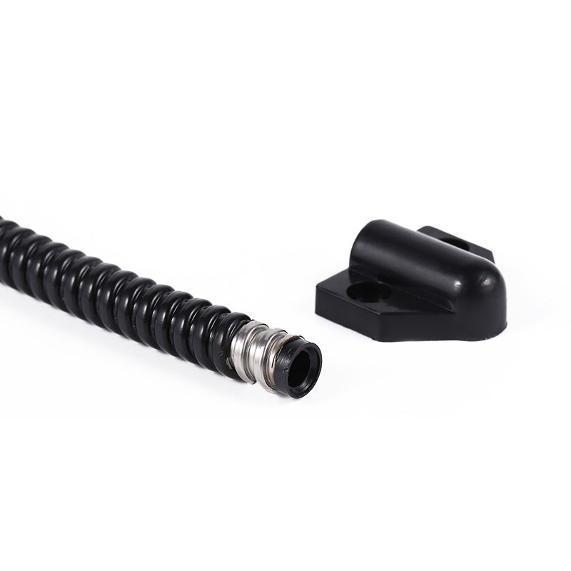 S4A-201 Black Flexible Armored Door Loop Wire Protector with Alloy Ends - view 4