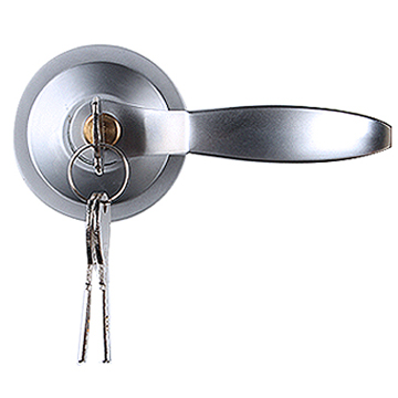 Zinc Alloy Door Handle with Key-Push Bar Device