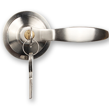 Zinc Alloy Door Handle with Key-Push Bar Device - view 2