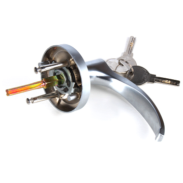 Zinc Alloy Door Handle with Key-Push Bar Device - view 3