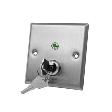 EB-S86KLC SPDT Stainless Steel Key Switch Push Button Door Operator Standby Red LED Indicator   Sensation Green LED Indicator-Key Switch