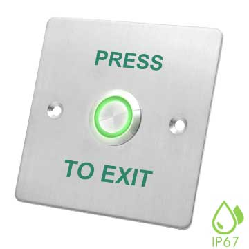 EB-SW86L  Stainless Steel Waterproof Exit Button with LED-1.7mm Stanless Steel - view 3