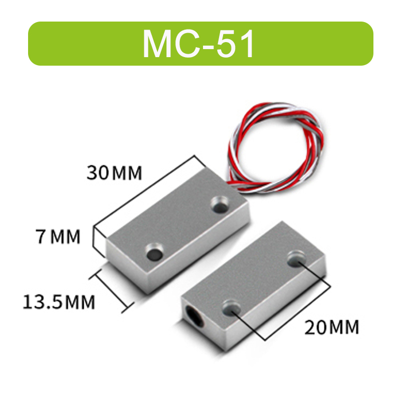 MC-51 NC Surface Mount Wired Security Window Door Contact Sensor Alarm Magnetic Reed Switch White - view 2